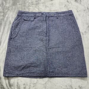 Karen Scott Skort Womens 8 Blue Striped Skirt Shorts Preppy Sporty Casual Modest